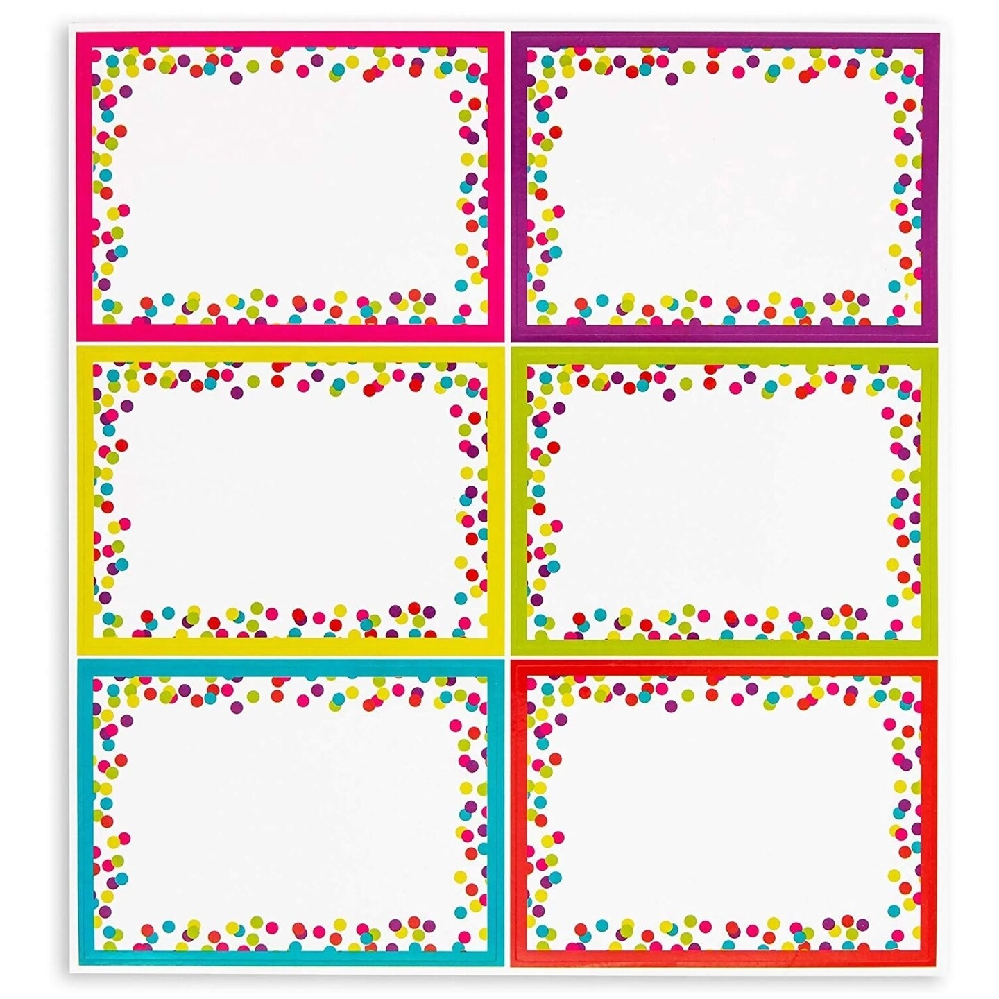 144 Pieces Decorative Colorful Name Tags For Classroom Blank Stickers 