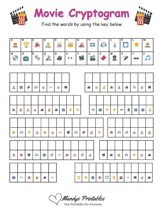 24 Free Printable Cryptograms Puzzles