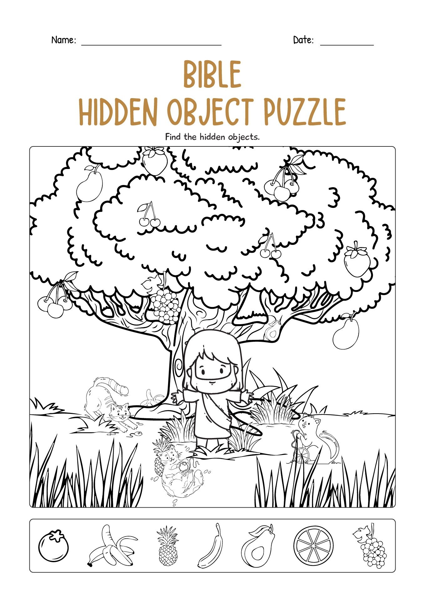 Bible Printables Hidden Objects Puzzle Bible Activities For Kids 