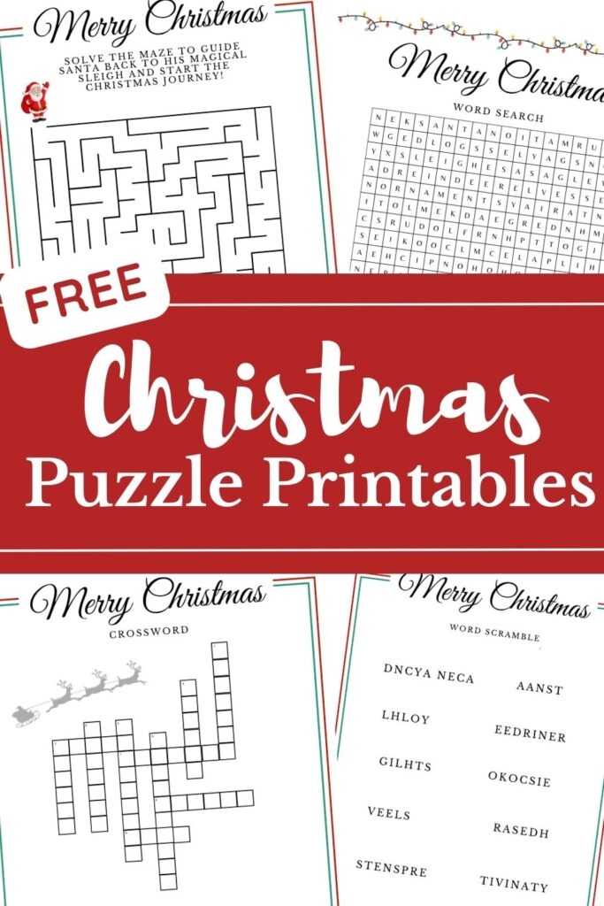 Christmas Puzzles Printable For FREE