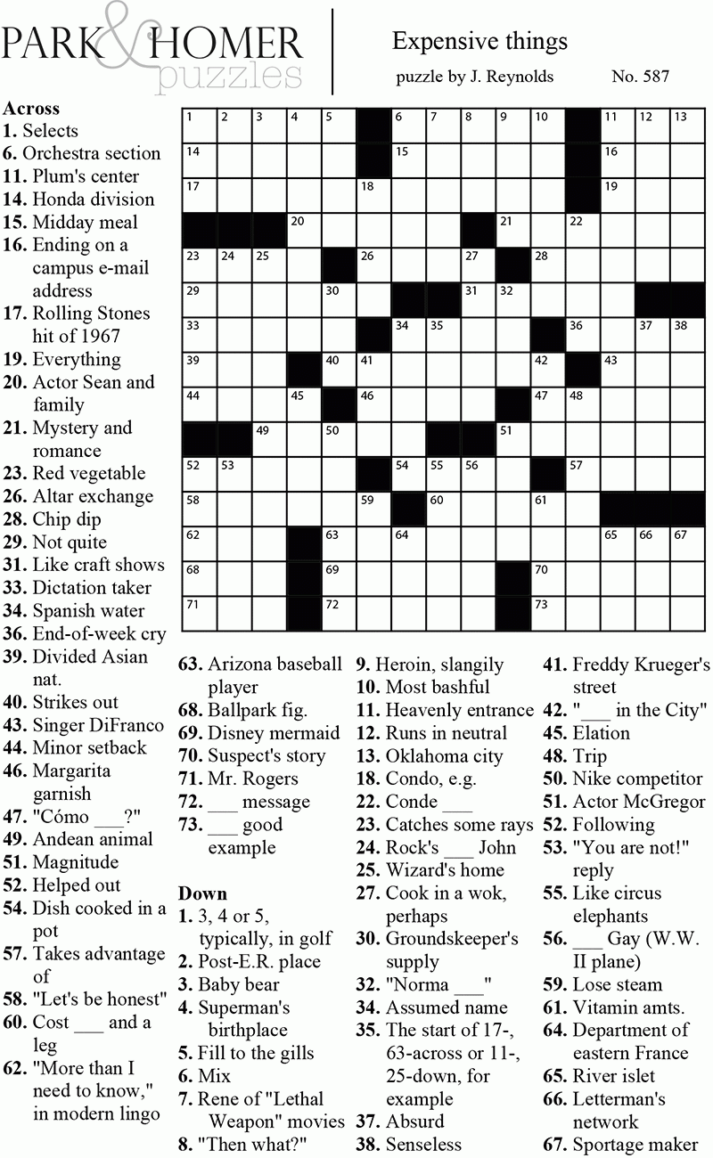 Free Printable Crossword Puzzles With Answers