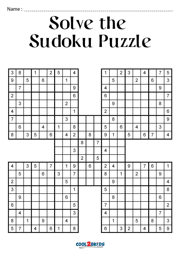 Free Printable Hard Sudoku Puzzles