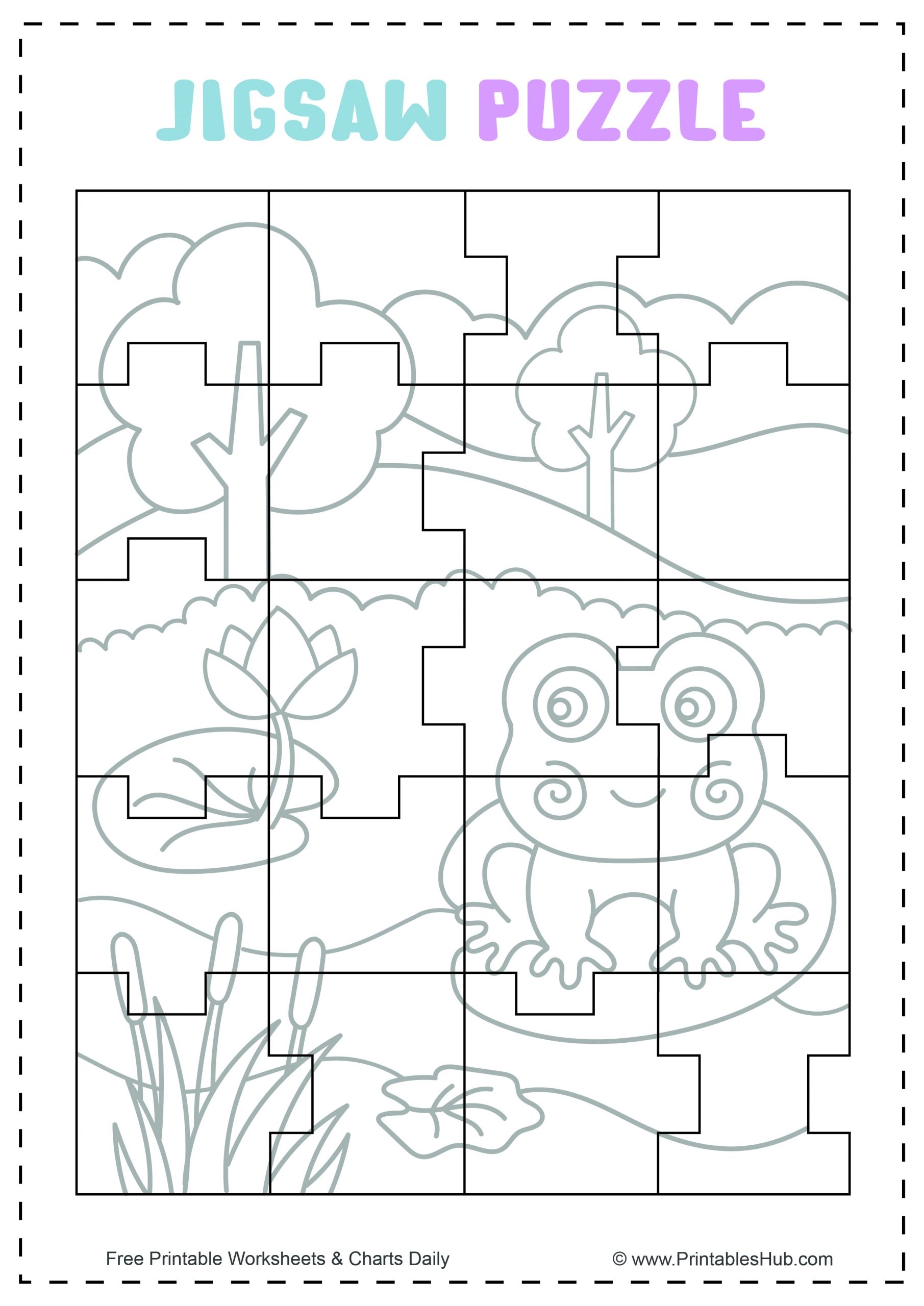 Free Printable Jigsaw Puzzles For Kids PDF Blank Template 
