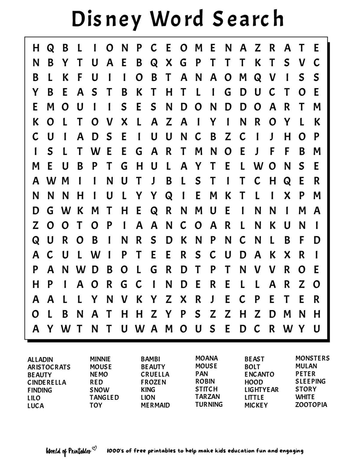 Free Printable Word Puzzles FREE Printable A Z