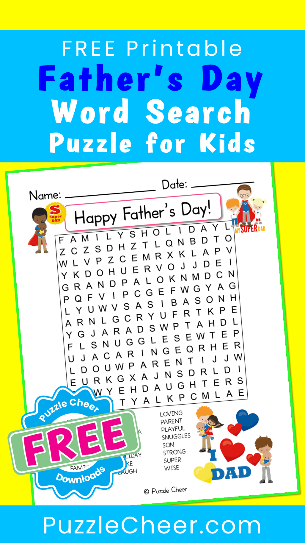 Happy Father 39 s Day Word Search Puzzle Puzzle Cheer