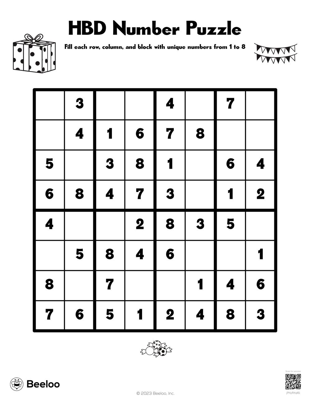 HBD Number Puzzle Beeloo Printable Crafts And Activities For Kids