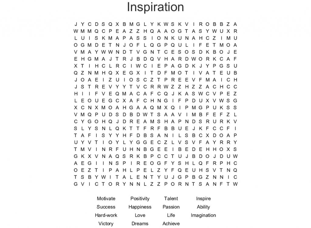 Inspiration Word Search Wordmint Word Search Printable