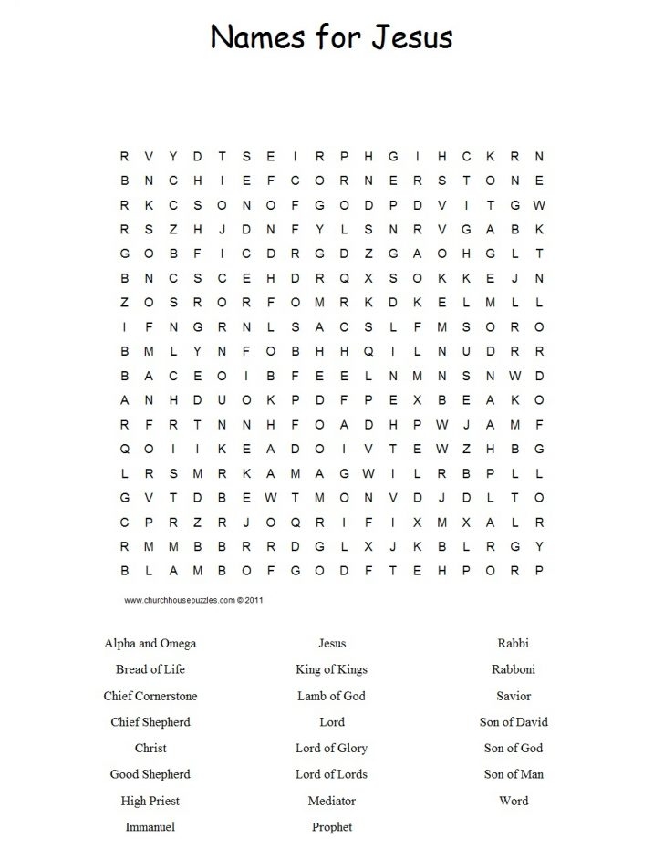 Names For Jesus Word Search Puzzle Printable Jesus Puzzle Printable