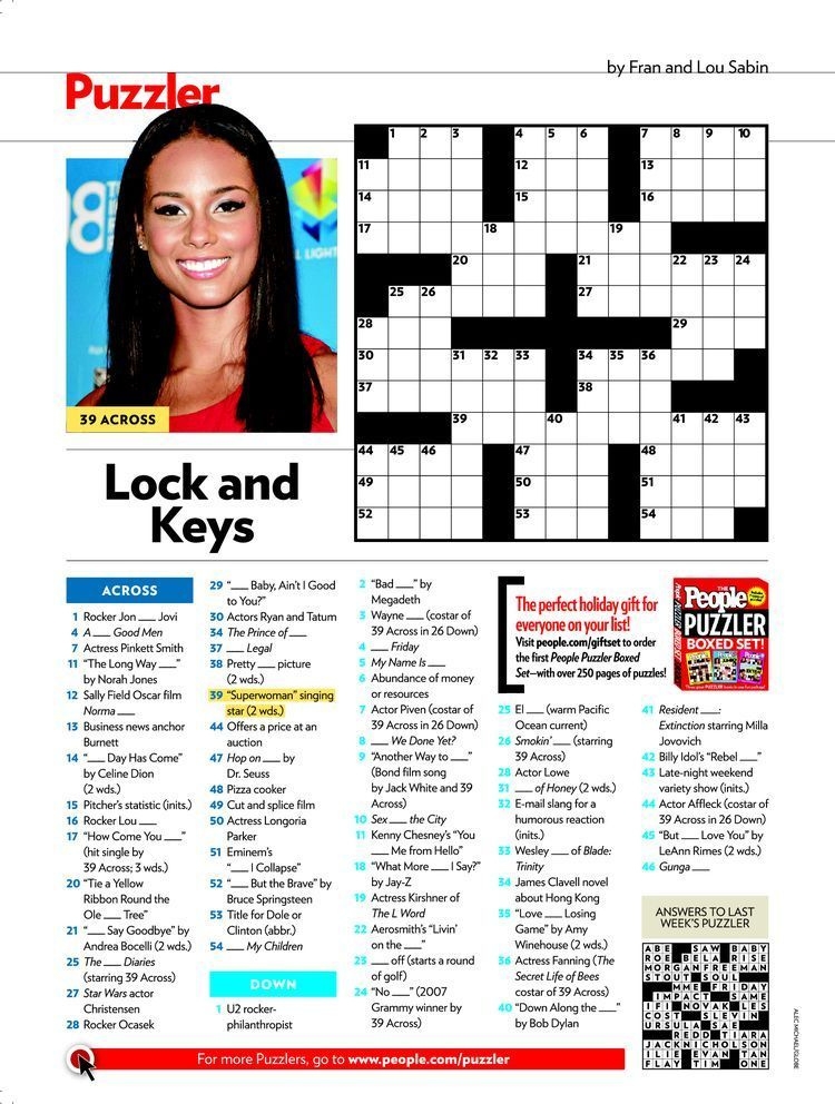 People Magazine Crosswords Printable Crossword Puzzles Crossword