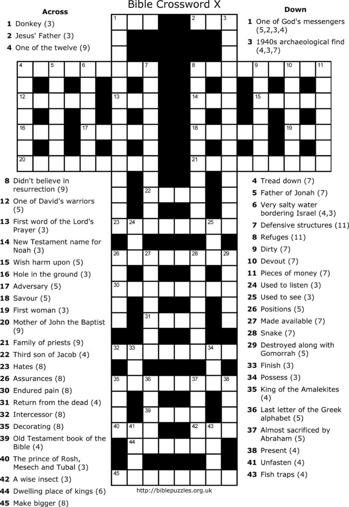 Printable Biblical Puzzles Printable Crossword Puzzles Emma Crossword