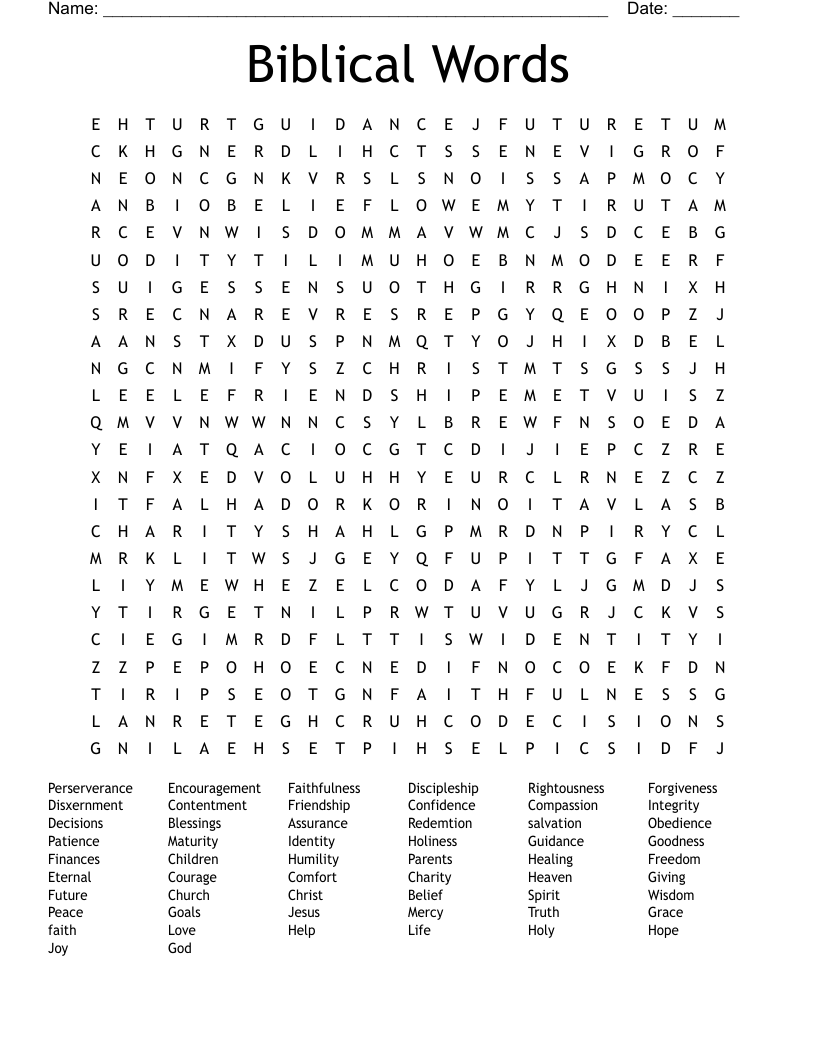 Printable Biblical Word Search Puzzles Printable Free Templates