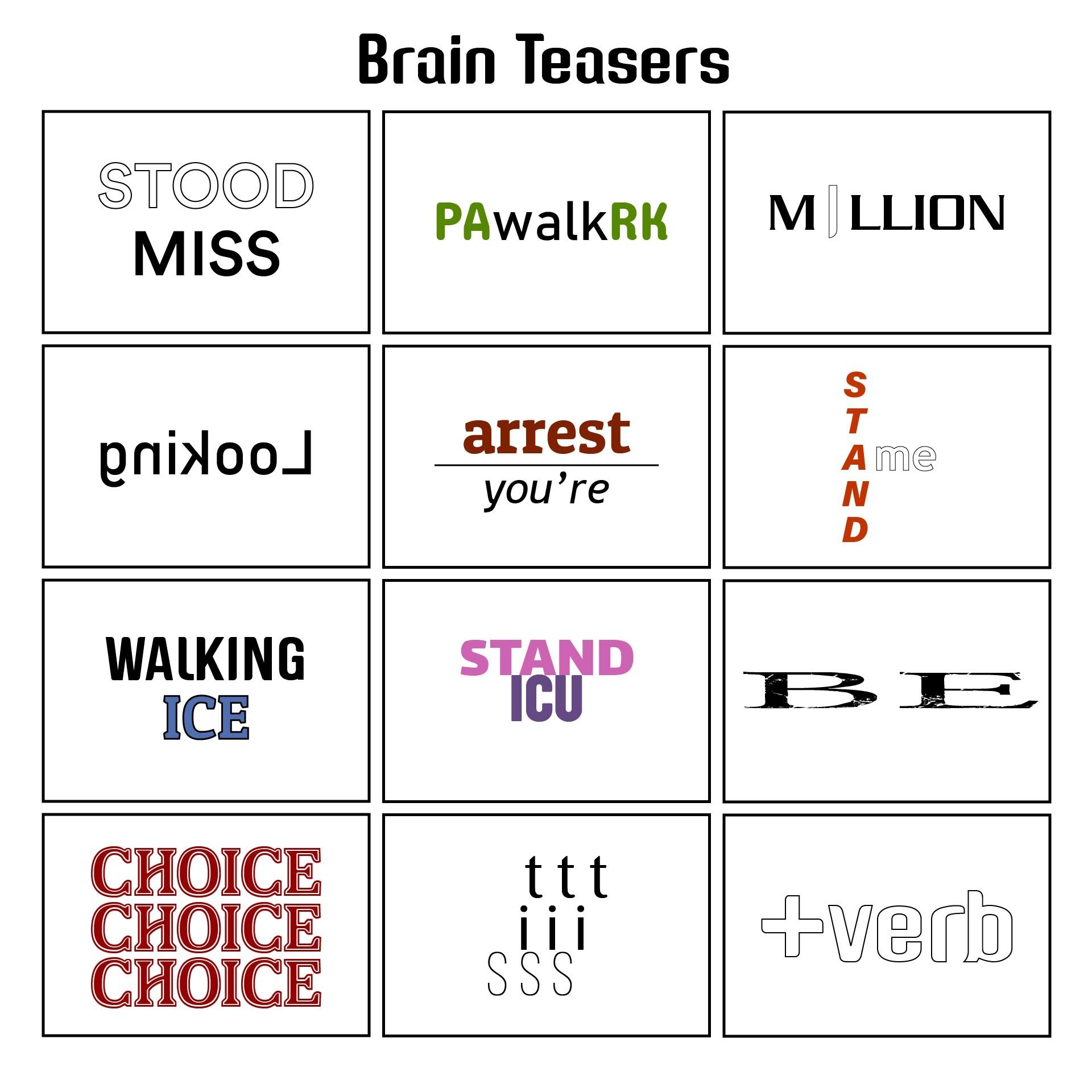Printable Brain Teasers Puzzle Worksheet Printable Brain Teasers 