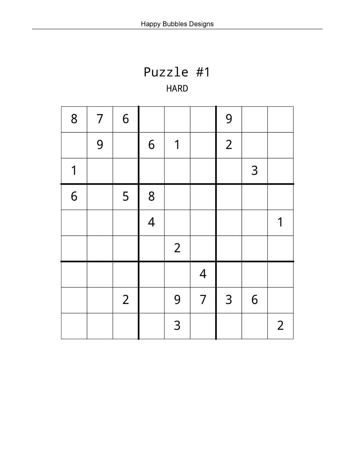 Printable Hard Sudoku Puzzles 20 Large Print Hard Sudoku Digital 
