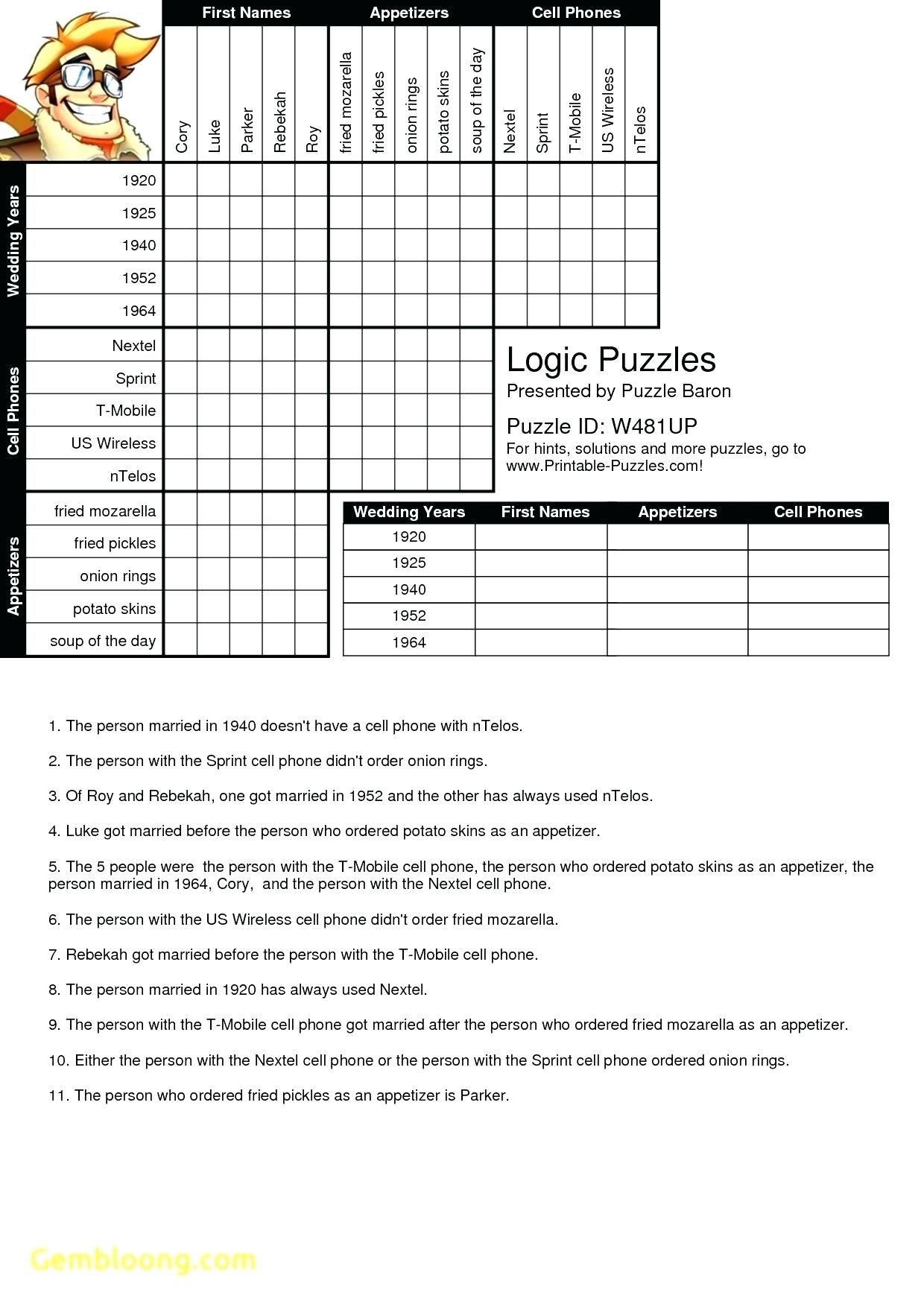 Printable Logic Puzzles Pdf