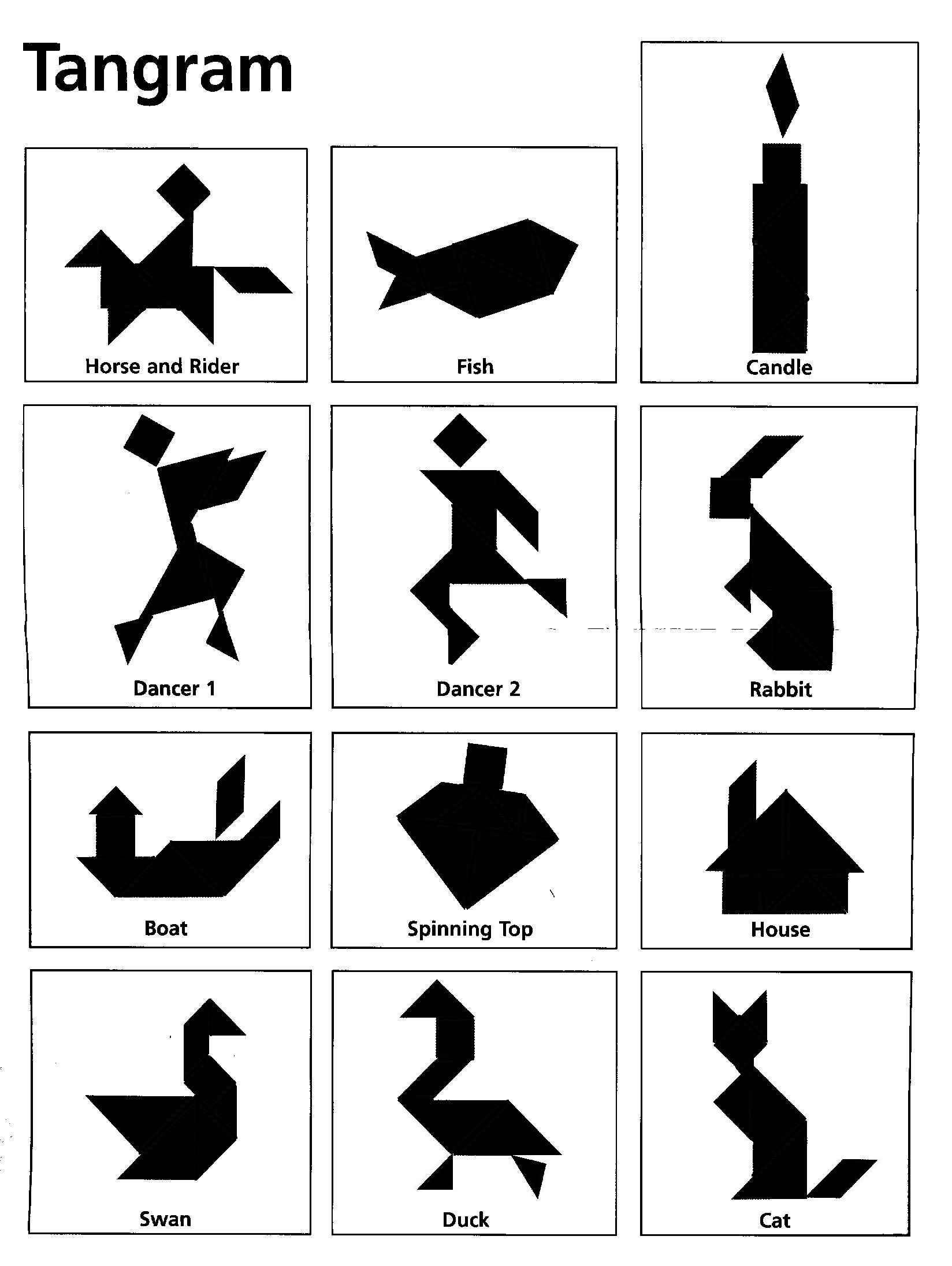 Printable Tangram Puzzle Outlines Printable Crossword Puzzles