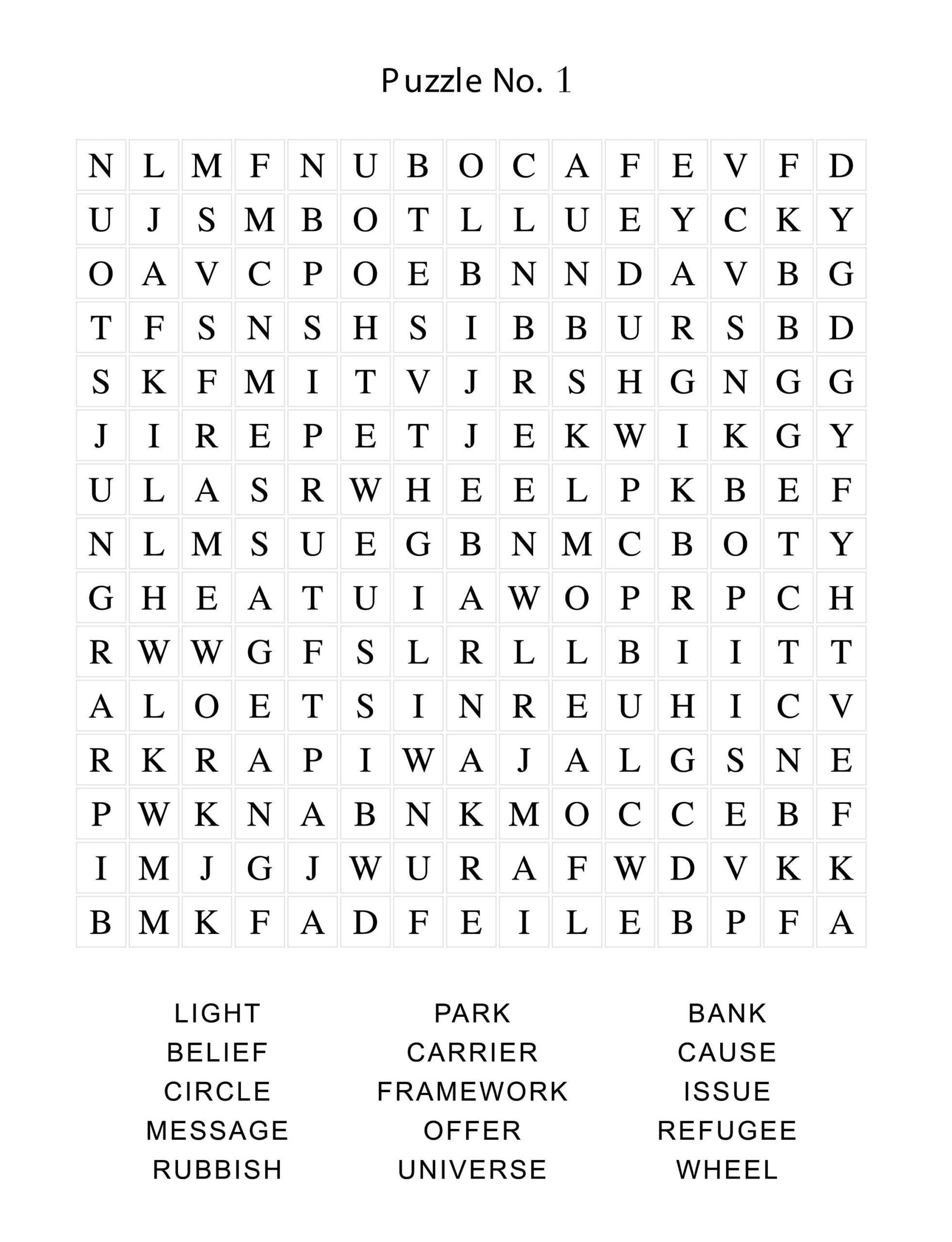 Printable Word Search
