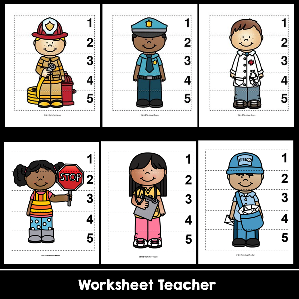 10 Community Helpers Number Sequence Puzzles Made By Teachers