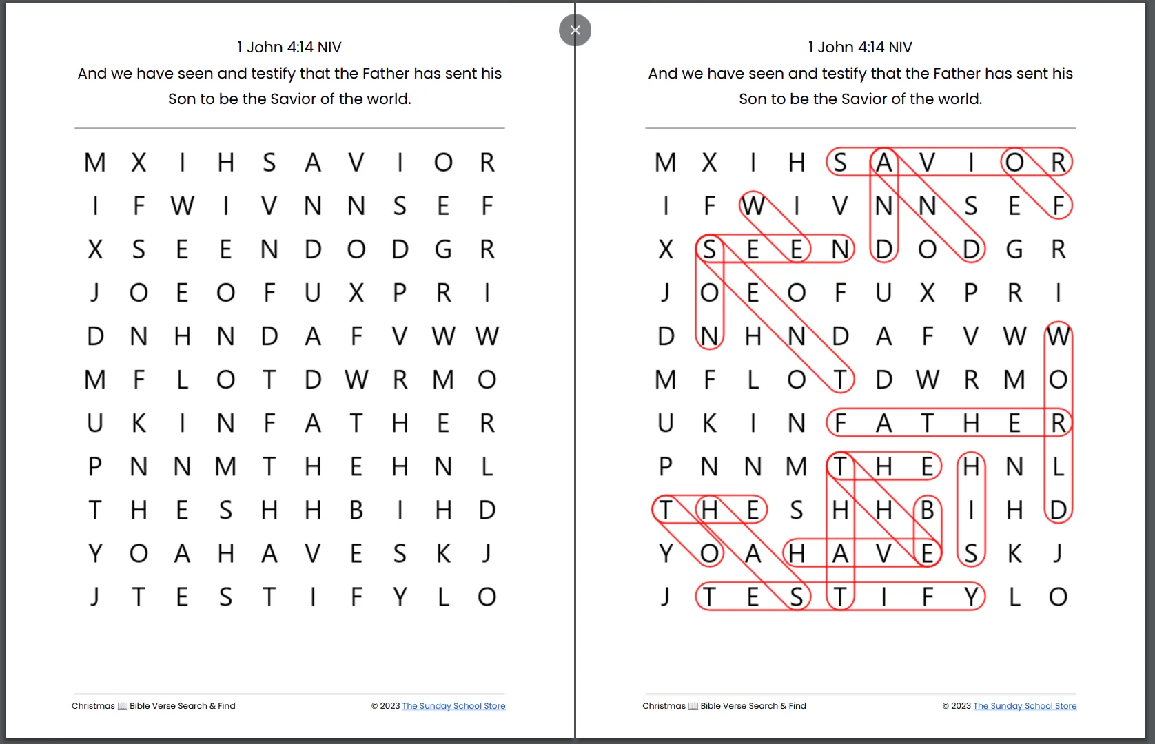 10 Free Christmas Bible Word Search Puzzles PDF Printable Download Sunday School Store