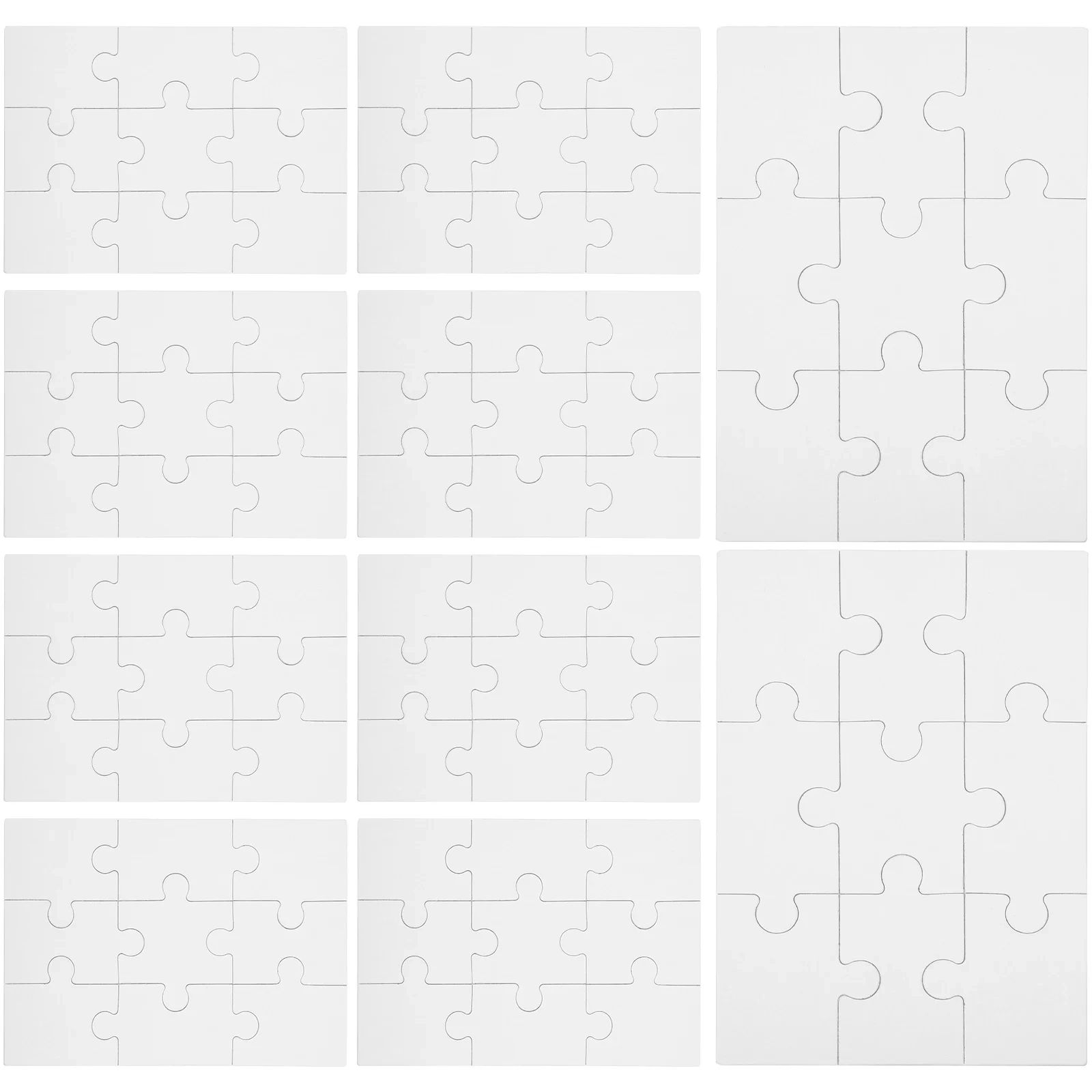 10 Sheets Of Blank Jigsaw Puzzles Pieces Blanks Puzzle DIY Drawing Blank Jigsaw Pieces Walmart Business Supplies