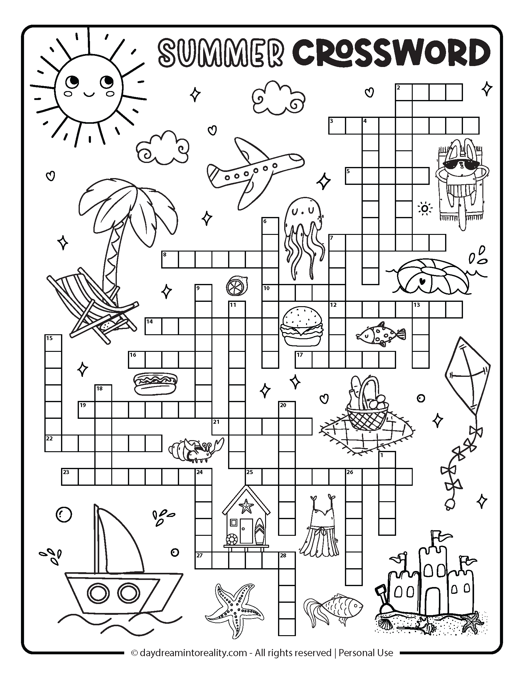 10 Summer Crossword Puzzles Free Printable PDFs From Easy To Advanced Daydream Into Reality