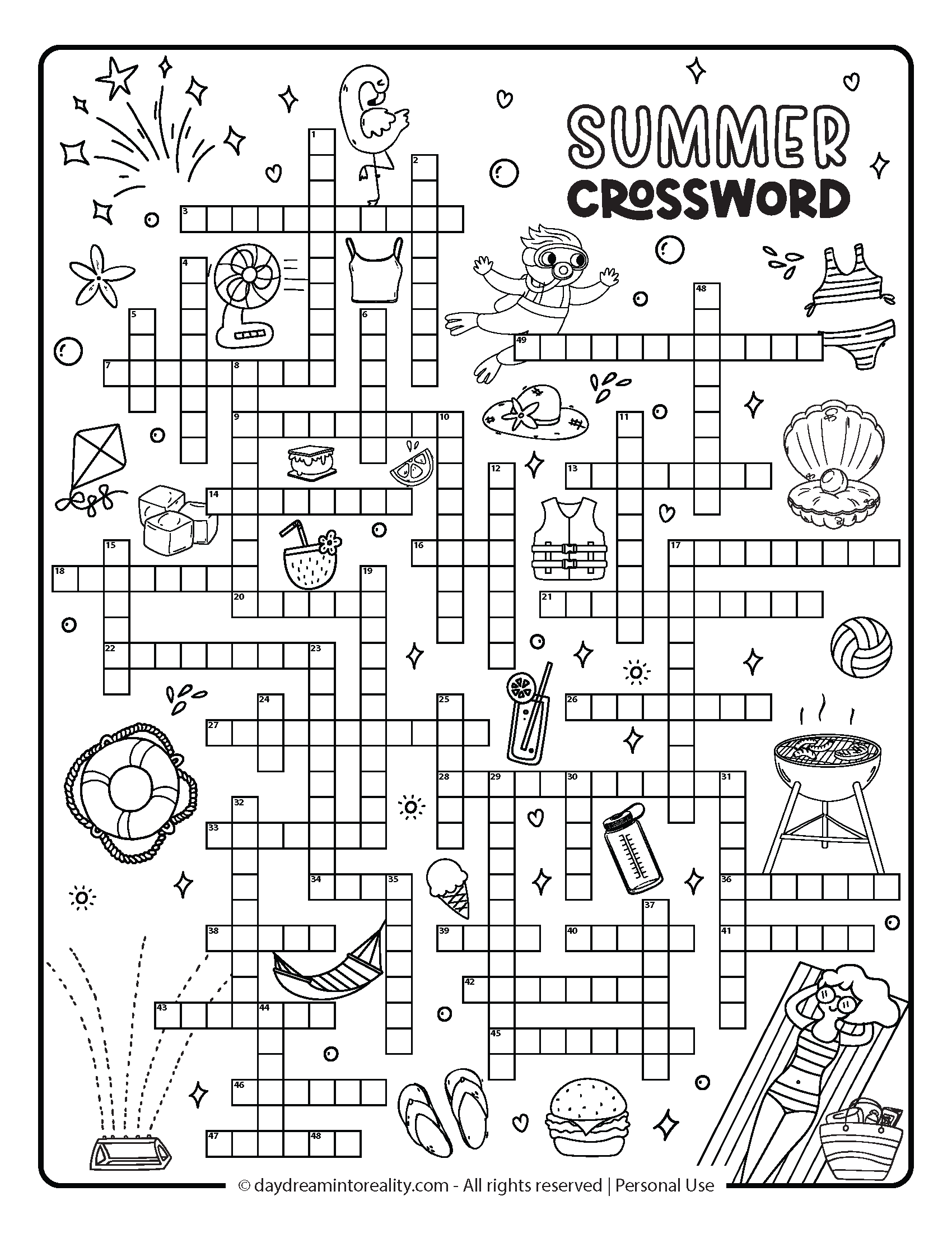 10 Summer Crossword Puzzles Free Printable PDFs From Easy To Advanced Daydream Into Reality