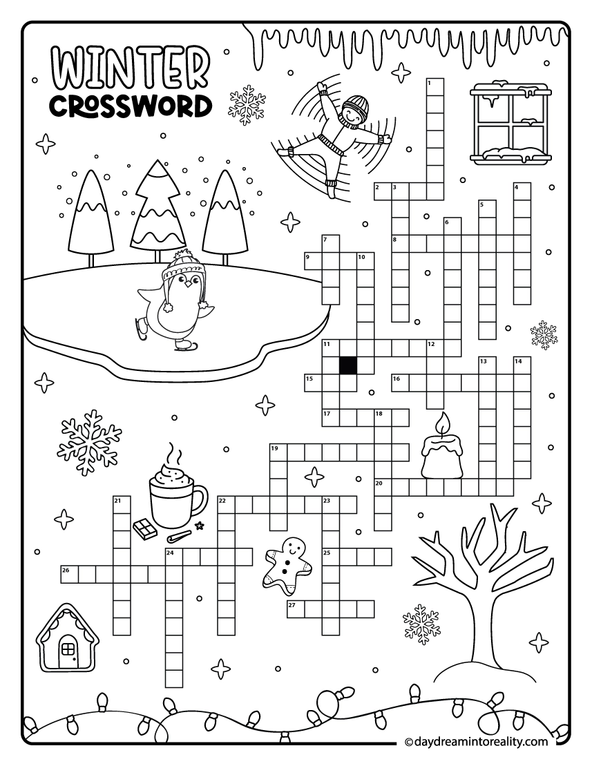 10 Winter Crossword Puzzles Free Printable PDFs From Easy To Advanced Daydream Into Reality