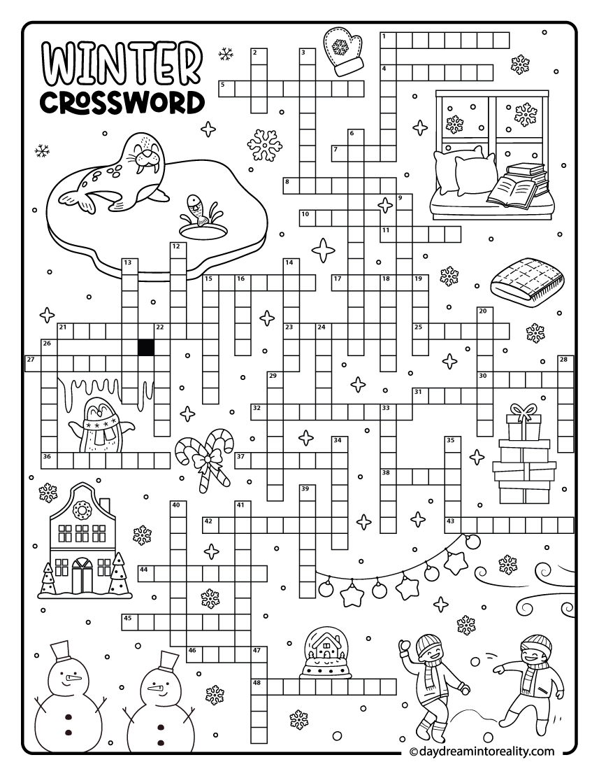 10 Winter Crossword Puzzles Free Printable PDFs From Easy To Advanced Daydream Into Reality