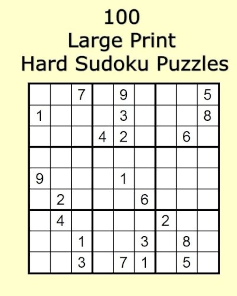 100 Large Print Hard Sudoku Puzzles Murchadh Terry 9781546491026 Amazon Books