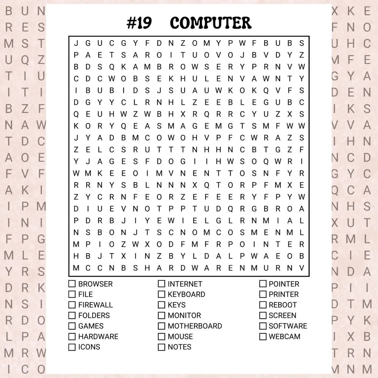 100 Word Search Puzzles themed Vol 1 100 Printable Pages For Kids And Adults Solutions Included Printable Pages Instant Download Etsy