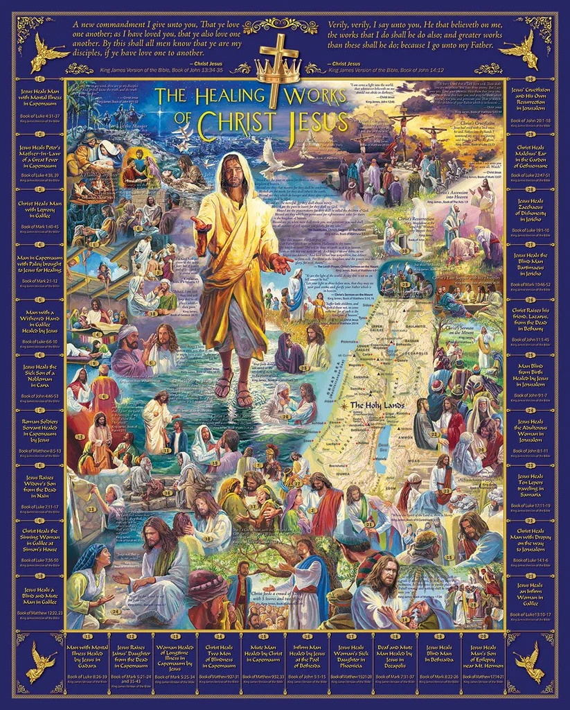 1000 Piece Jigsaw Puzzle Healings Of Jesus White Mountain Puzzles
