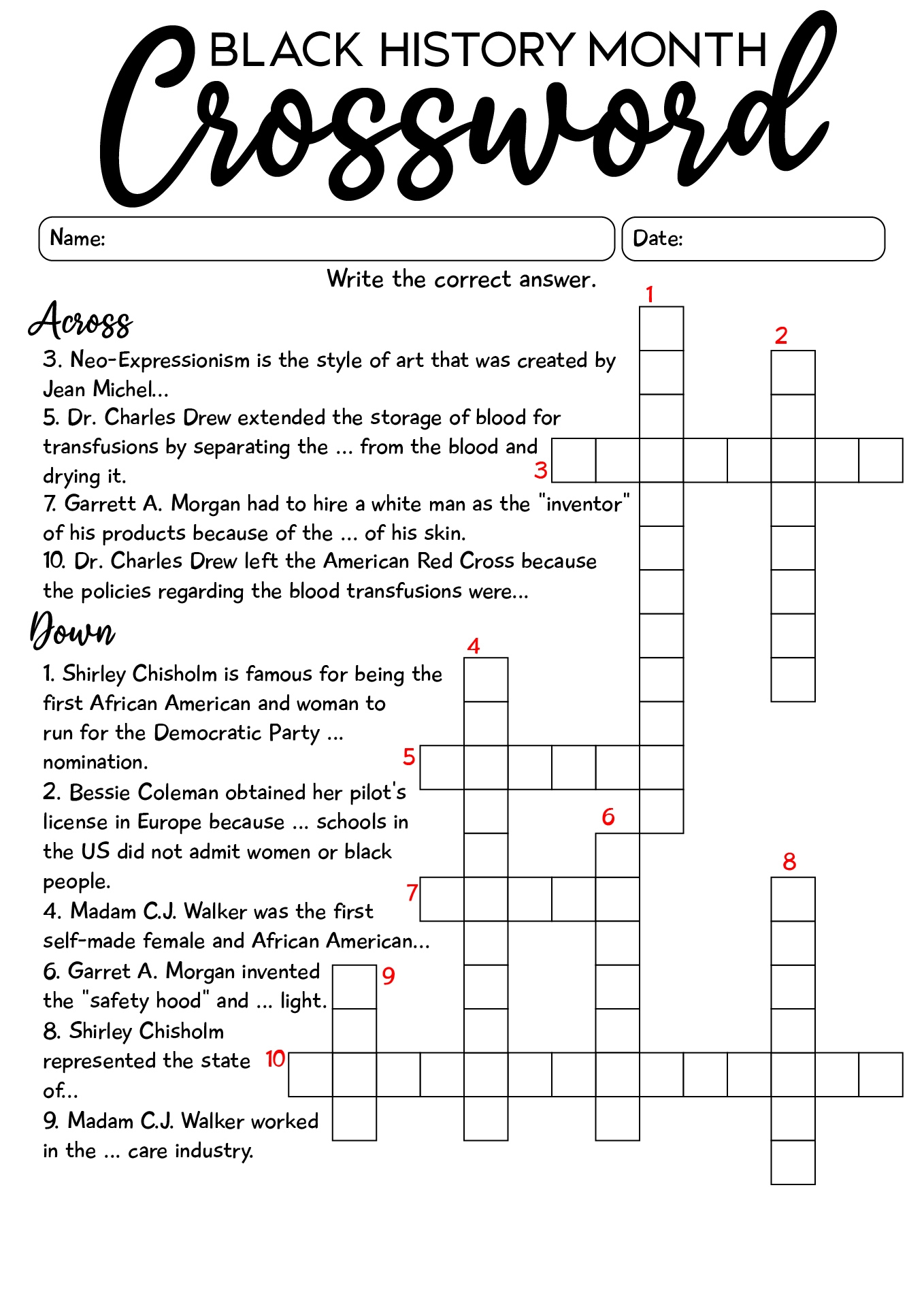 11 Black History Worksheets Elementary School Free PDF At Worksheeto 11 Black History Worksheets Elementary School Free PDF At Worksheeto