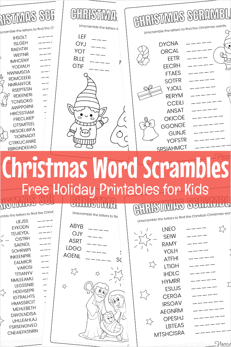 12 Free Printable Christmas Word Scramble Puzzles For Kids