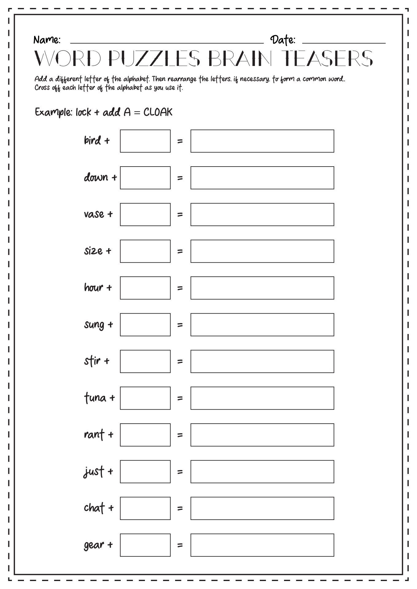 12 Printable Brain Teaser Worksheets Free PDF At Worksheeto