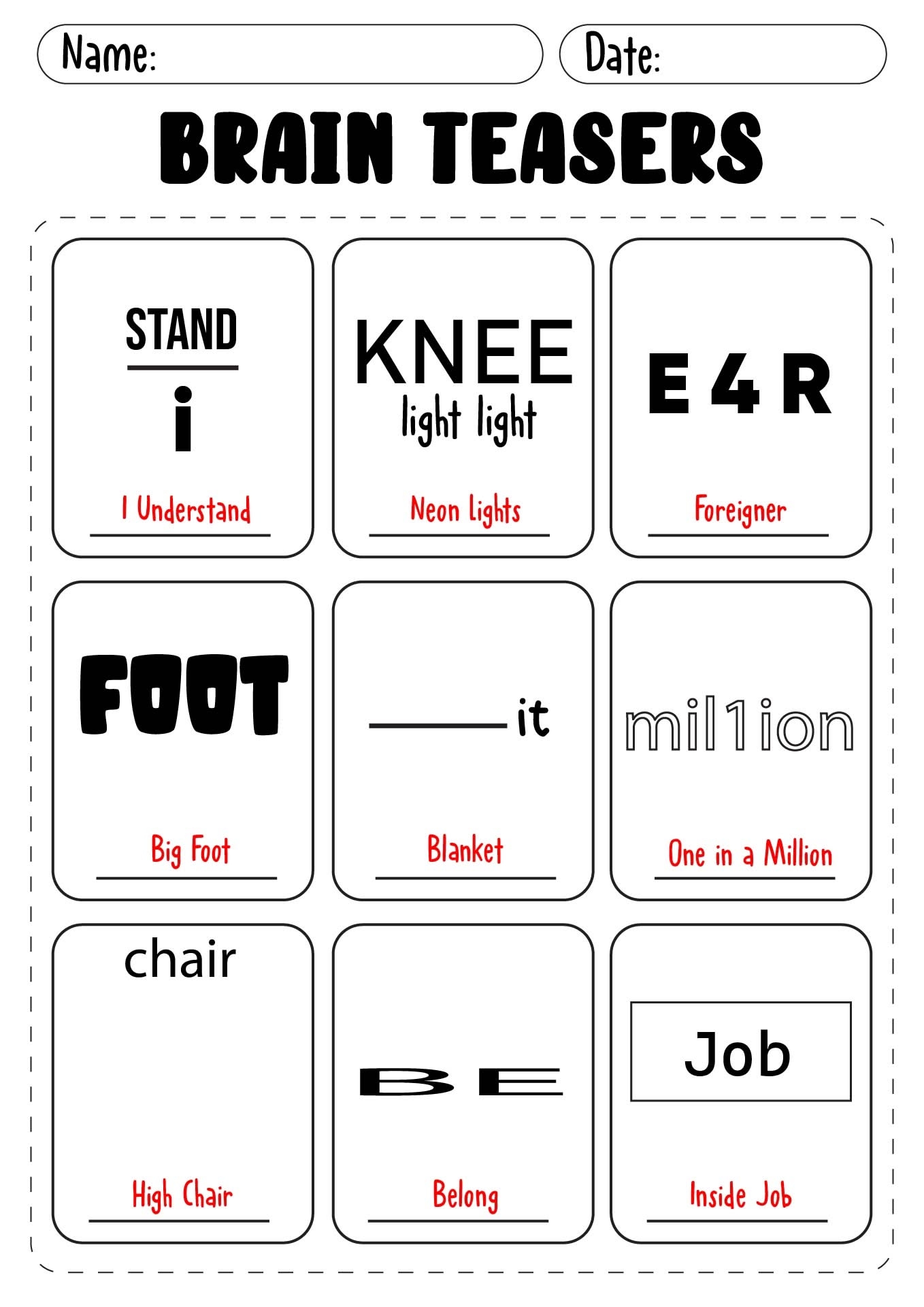 15 Brain Teaser Worksheets Picture Puzzle