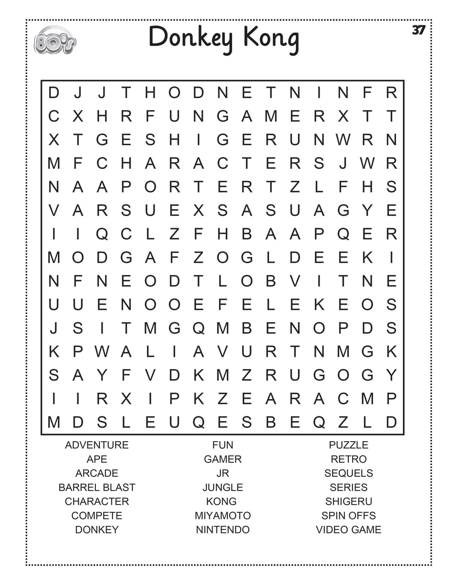 1980s Word Search Eighties Word Games With 101 Large Print Puzzles Worksheets Library