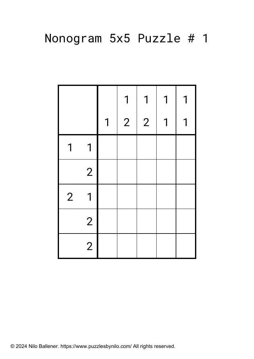 200 Quick Nonogram Puzzles PRINTABLE DOWNLOAD Puzzles By Nilo