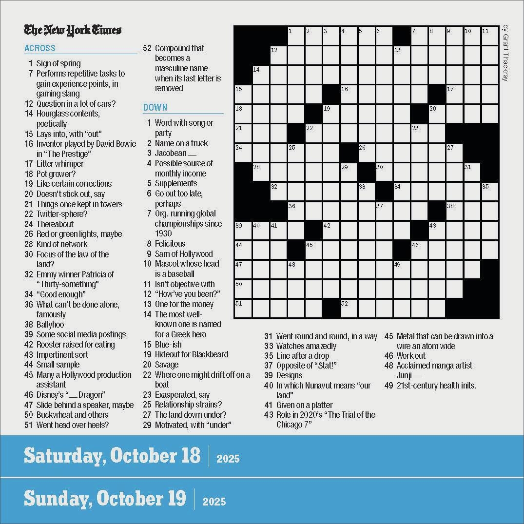 2025 The New York Times Crossword Page A Day Calendar By New York Times The Calendars Workman Will Shortz Content Bookstore