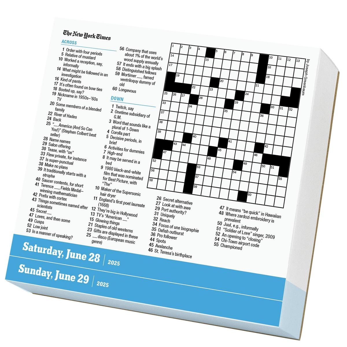 2025 The New York Times Crossword Page A Day Calendar By New York Times The Calendars Workman Will Shortz Content Bookstore
