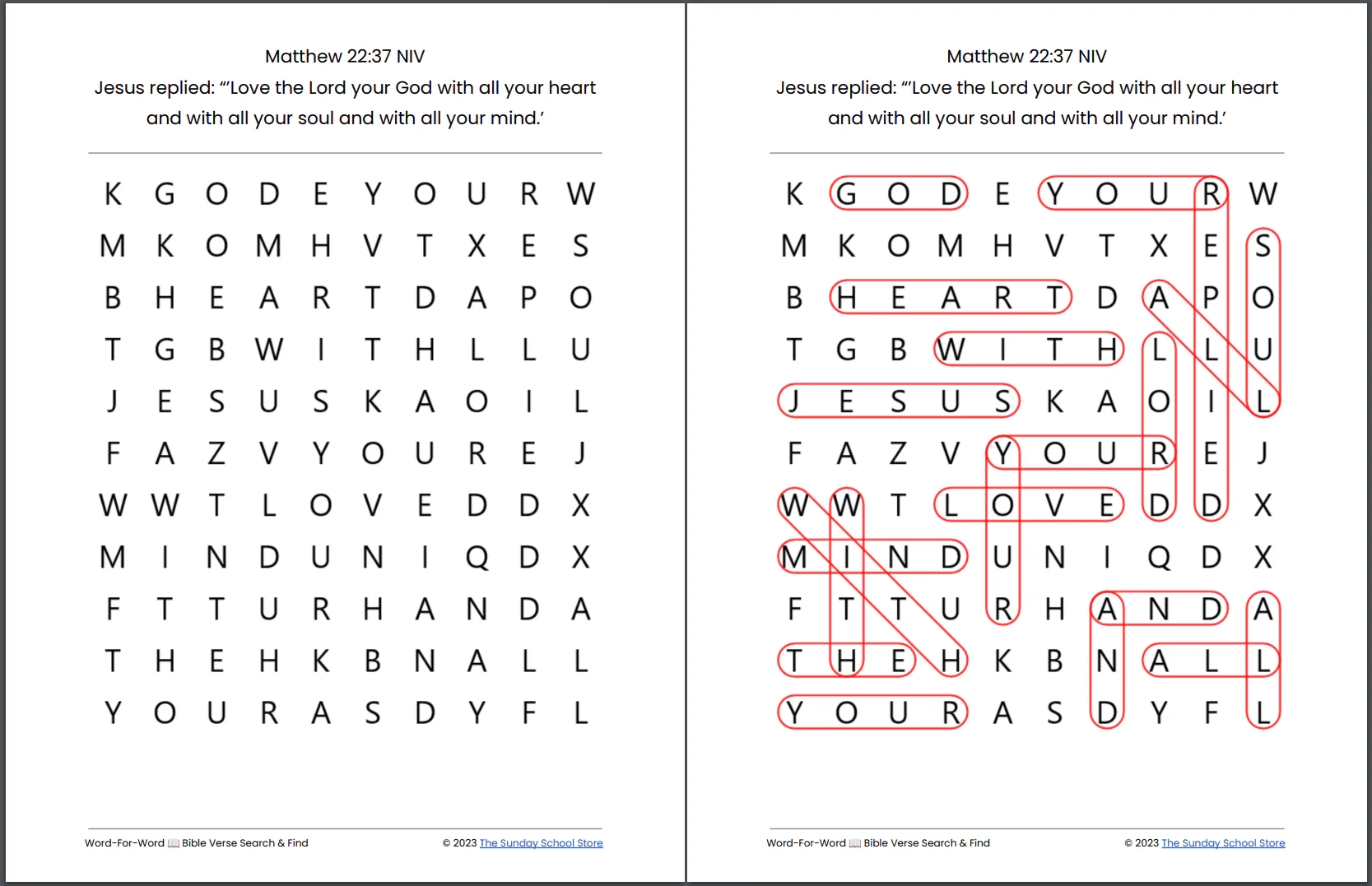 25 Free Bible Word Search Puzzles PDF Printable Download Sunday School Store