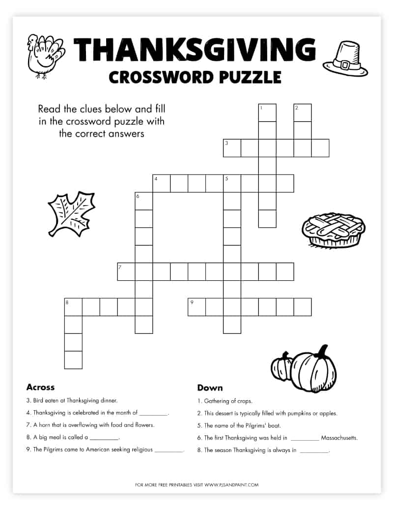 27 Free Printable Thanksgiving Games And Activities