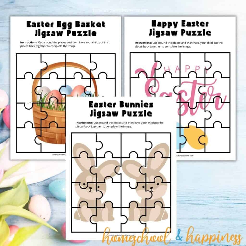 3 Cute Free Easter Jigsaw Puzzle Printables