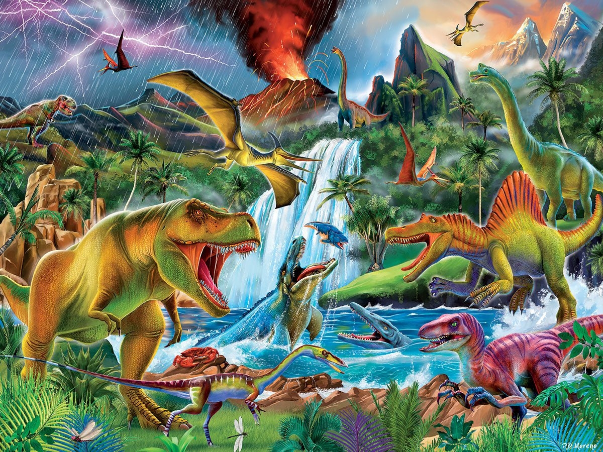 300 Piece Jigsaw Puzzle Dinosaurs White Mountain Puzzles