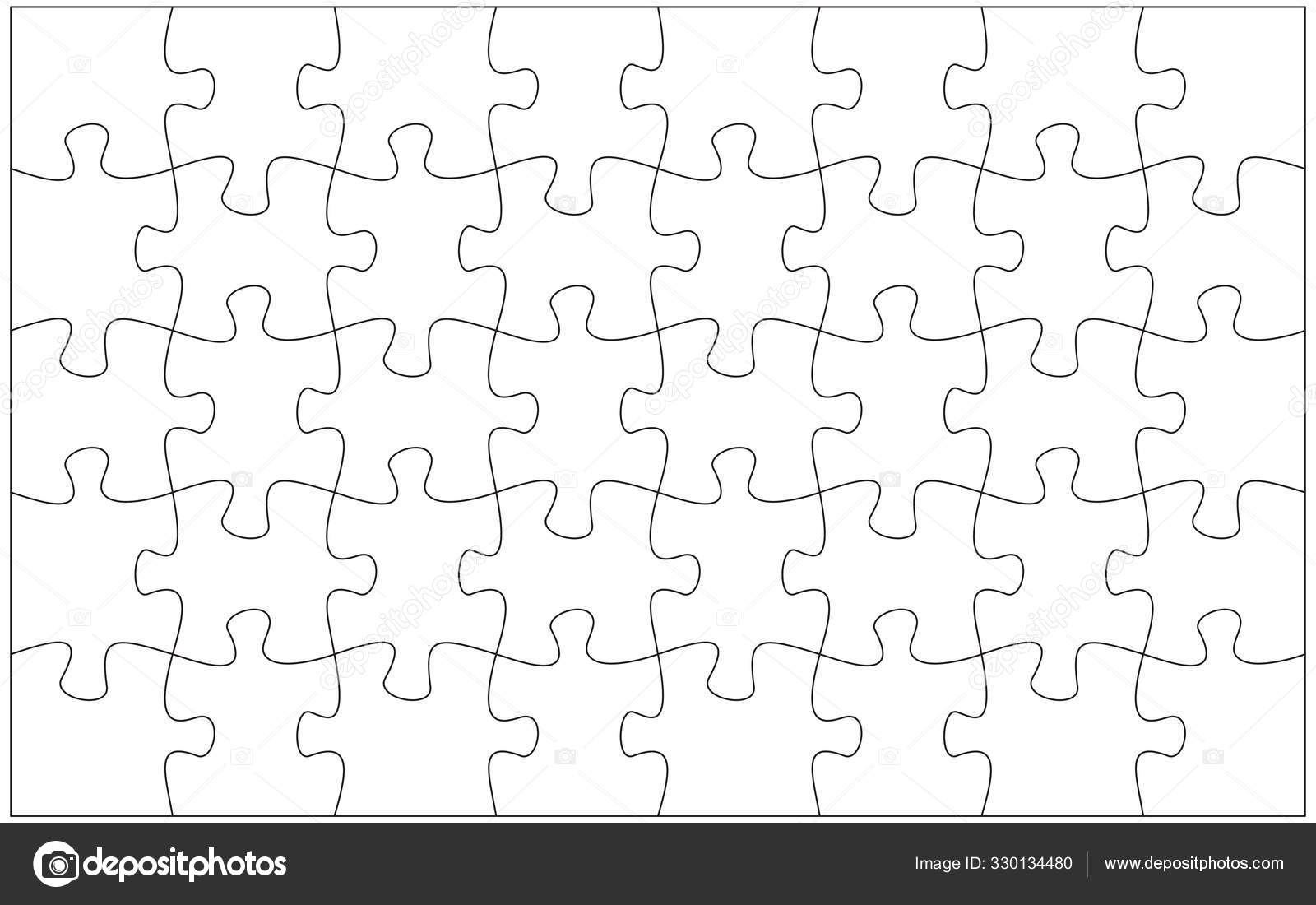 32 Jigsaw Pieces Template Twenty Two Puzzle Pieces Connected Together Stock Vector By chipus82 330134480