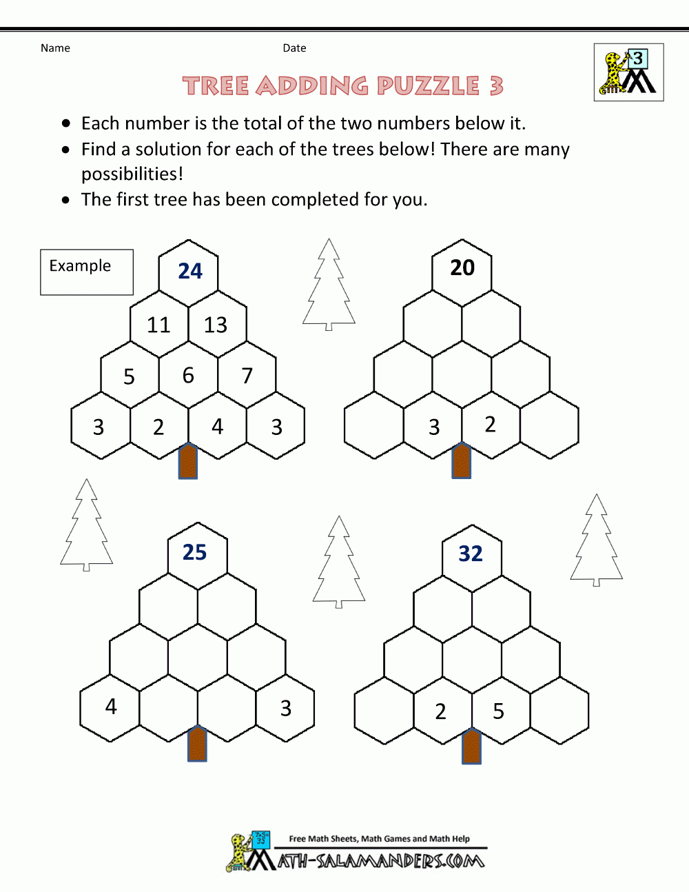3rd Grade Math Puzzles Worksheets