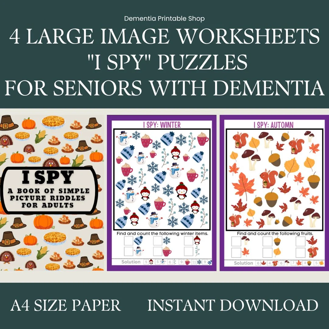 4 I Spy Puzzles For Seniors Activity For Elderly Large Print Easy W