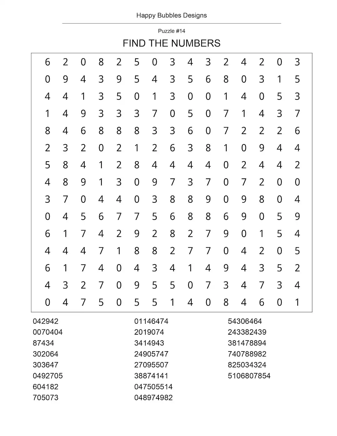 40 Number Search Puzzles Printable Puzzles Large Print Instant Download Etsy 40 Number Search Puzzles Printable Puzzles Large Print Instant Download Etsy