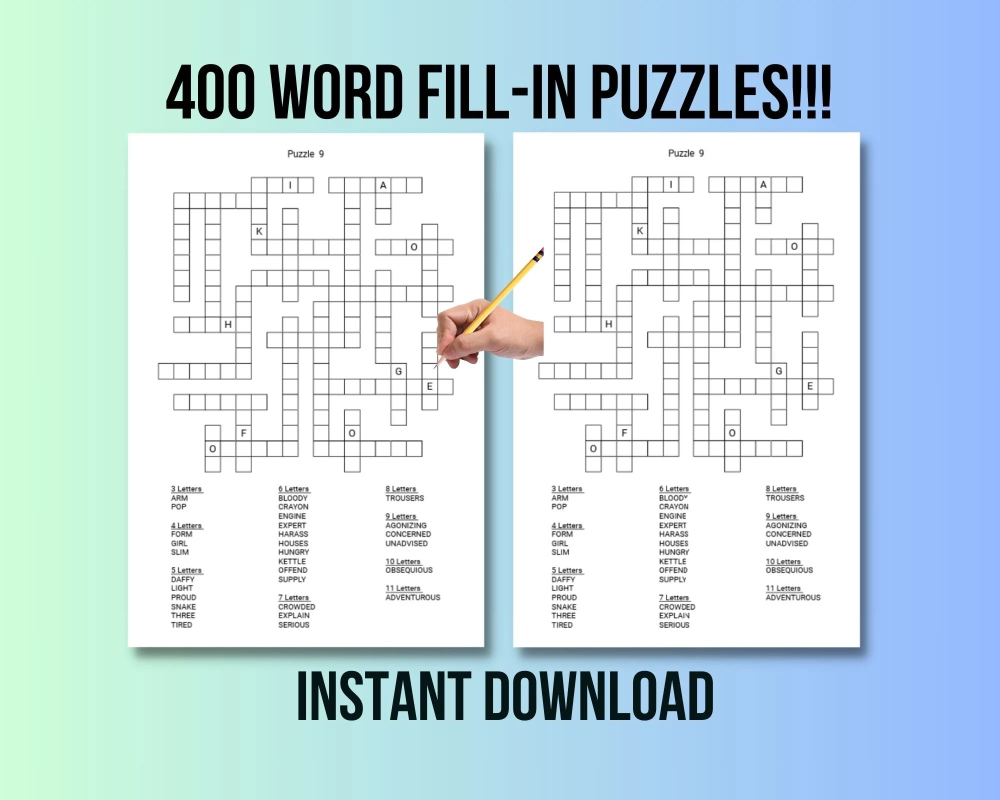 400 Printable Word Fill in Puzzles For Adults Large Print digital Download Etsy Israel