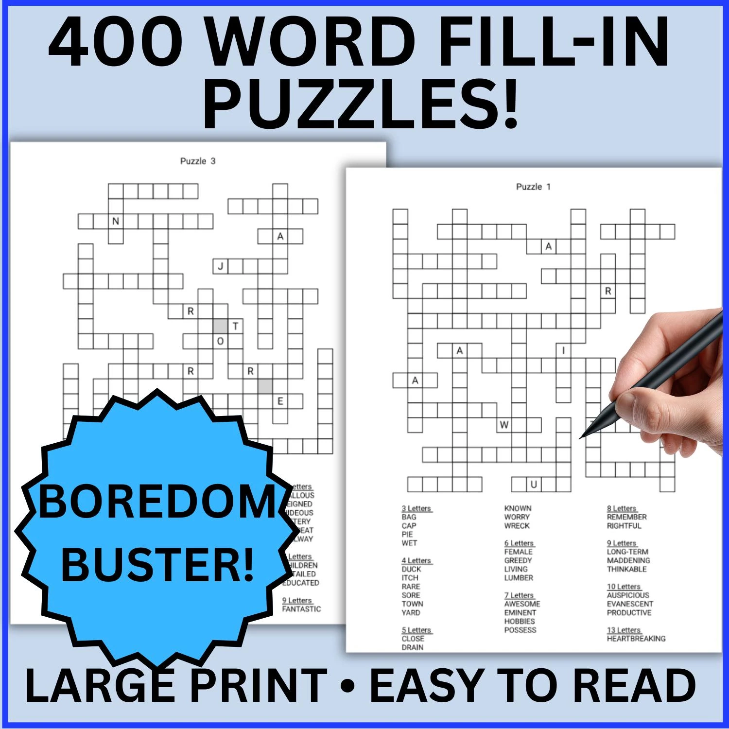 400 Word Fill In Puzzles Printable Large Print Puzzle Book PDF For Adults And Seniors Easy Relaxing Brain Games Instant Download Etsy Denmark 400 Word Fill In Puzzles Printable Large Print Puzzle Book PDF For Adults And Seniors Easy Relaxing Brain Games Instant Download Etsy Denmark