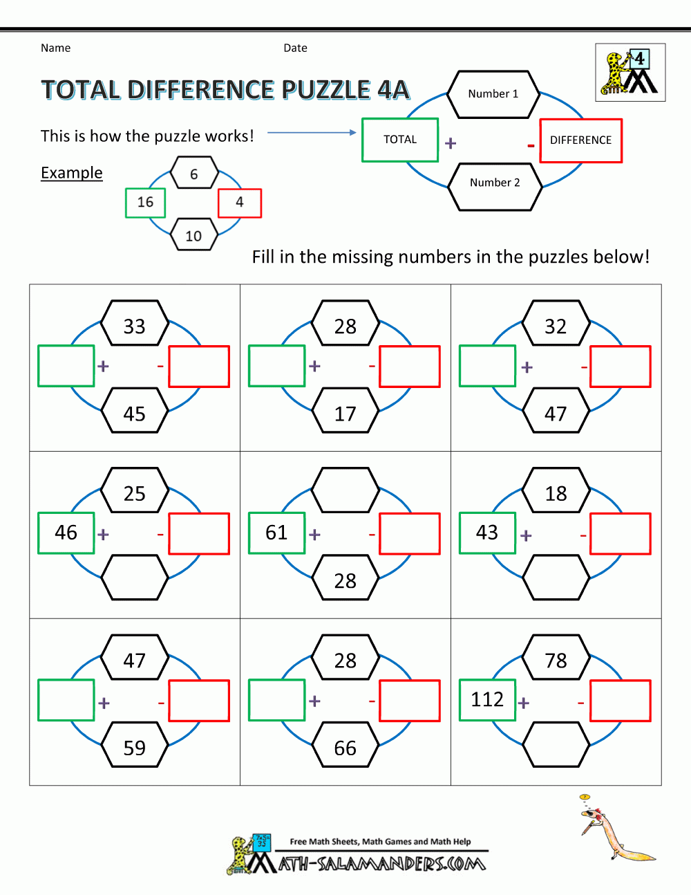4th Grade Math Puzzles