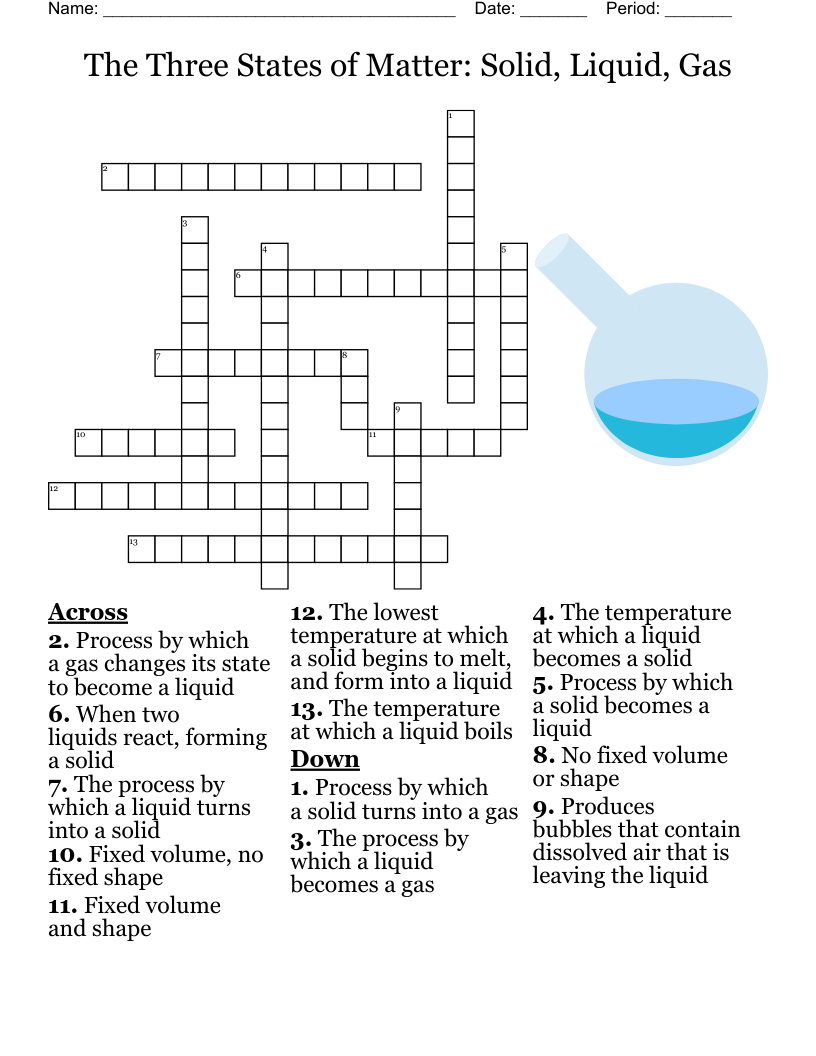 5th Grade Science Crossword Puzzle WordMint